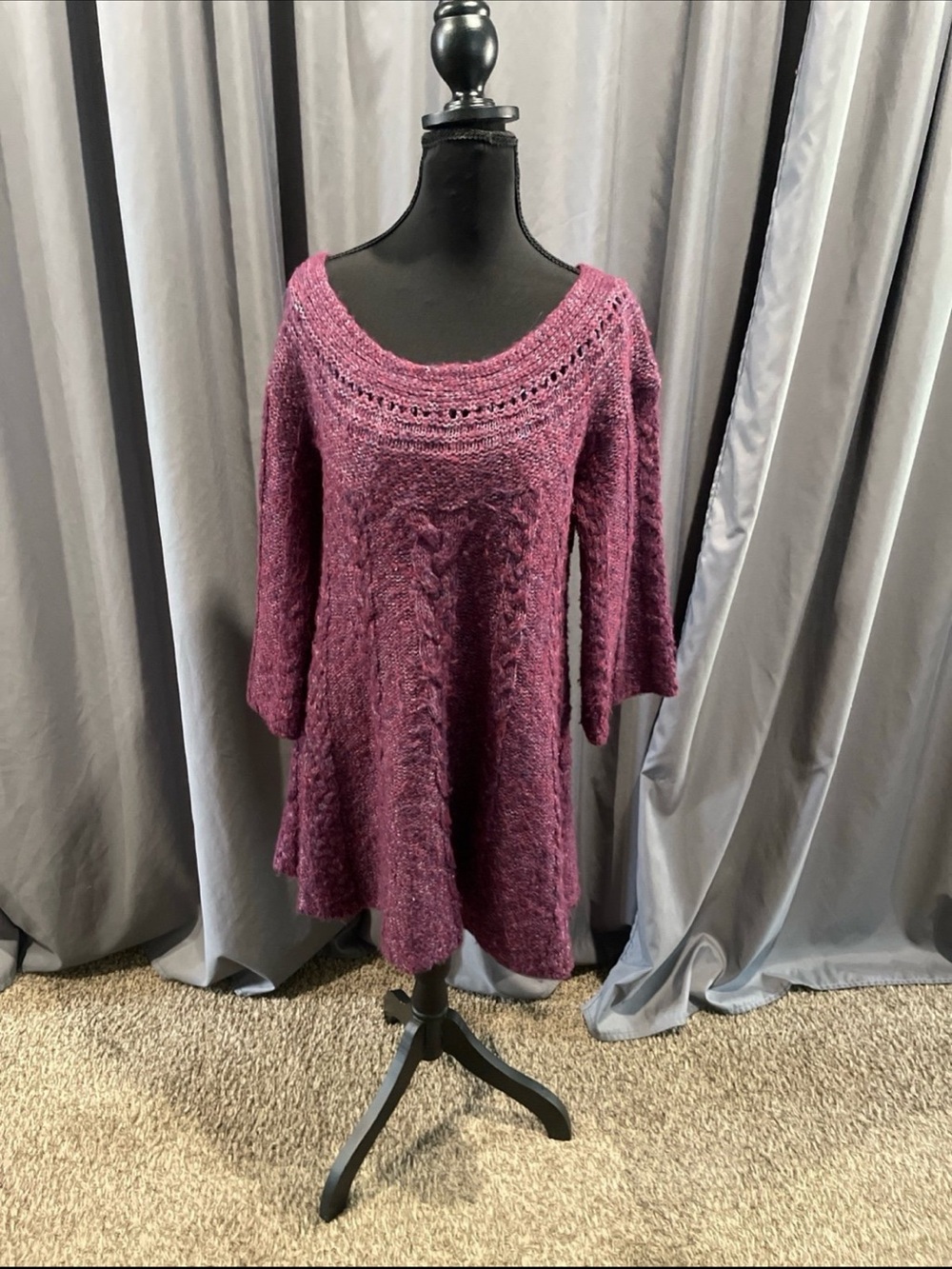 free people wool blend mini sweater dress size medium